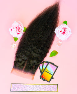 Peruvian Mink 4x4 Closures (Light Brown Lace) - Kinky Straight