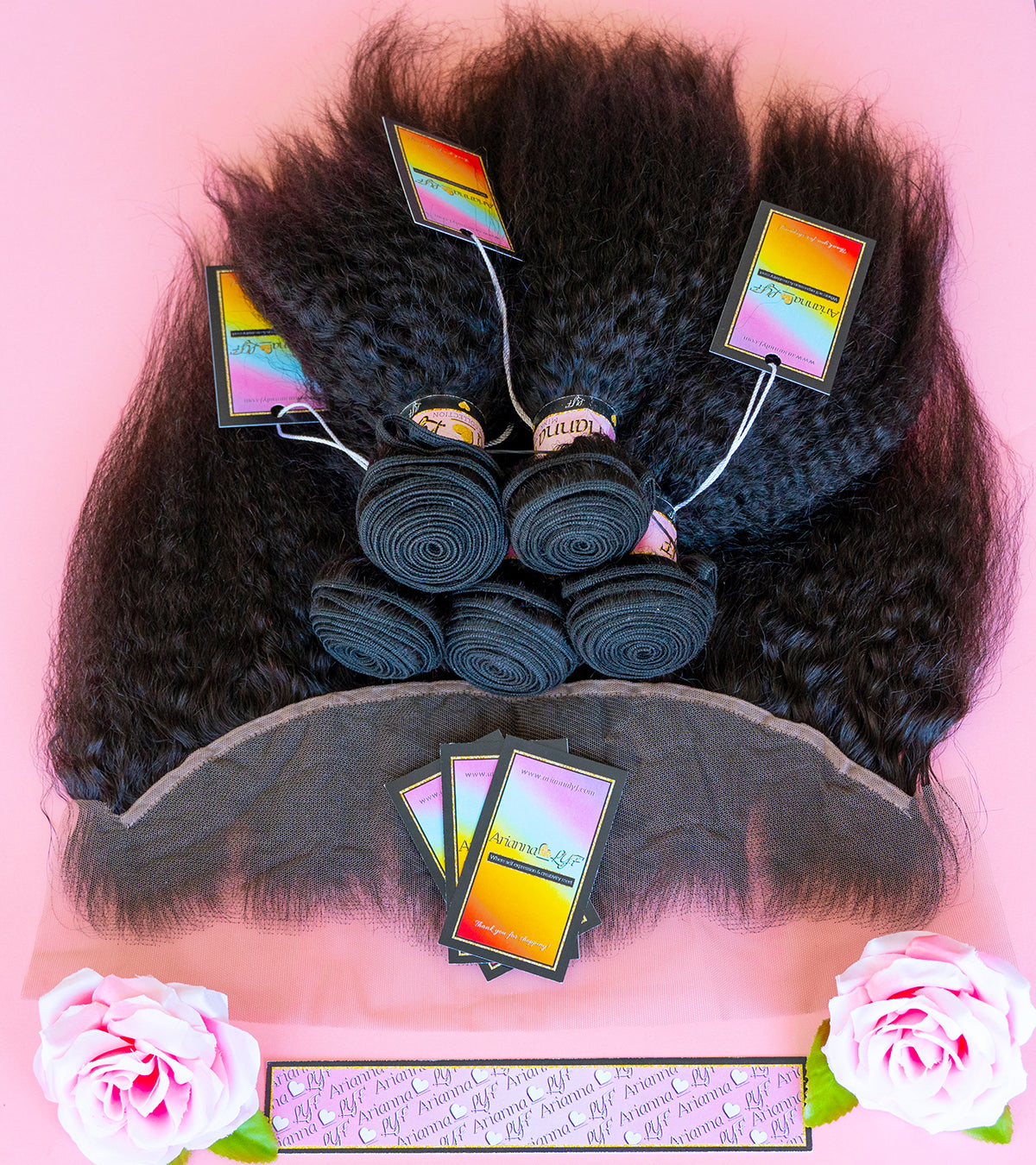 Peruvian Mink 5 Bundles + 13x4 Lace Frontal Deals (Light Brown Lace) - Kinky Straight