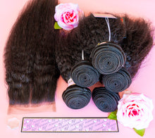 Load image into Gallery viewer, Peruvian Mink 5 Bundles + 4x4 Closure Deals (Light Brown Lace) - Kinky Straight