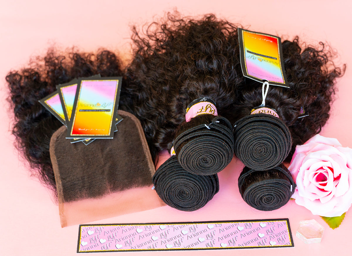Peruvian Mink 4 Bundles + 4x4 Closure Deals (Light Brown Lace) - Kinky Curly