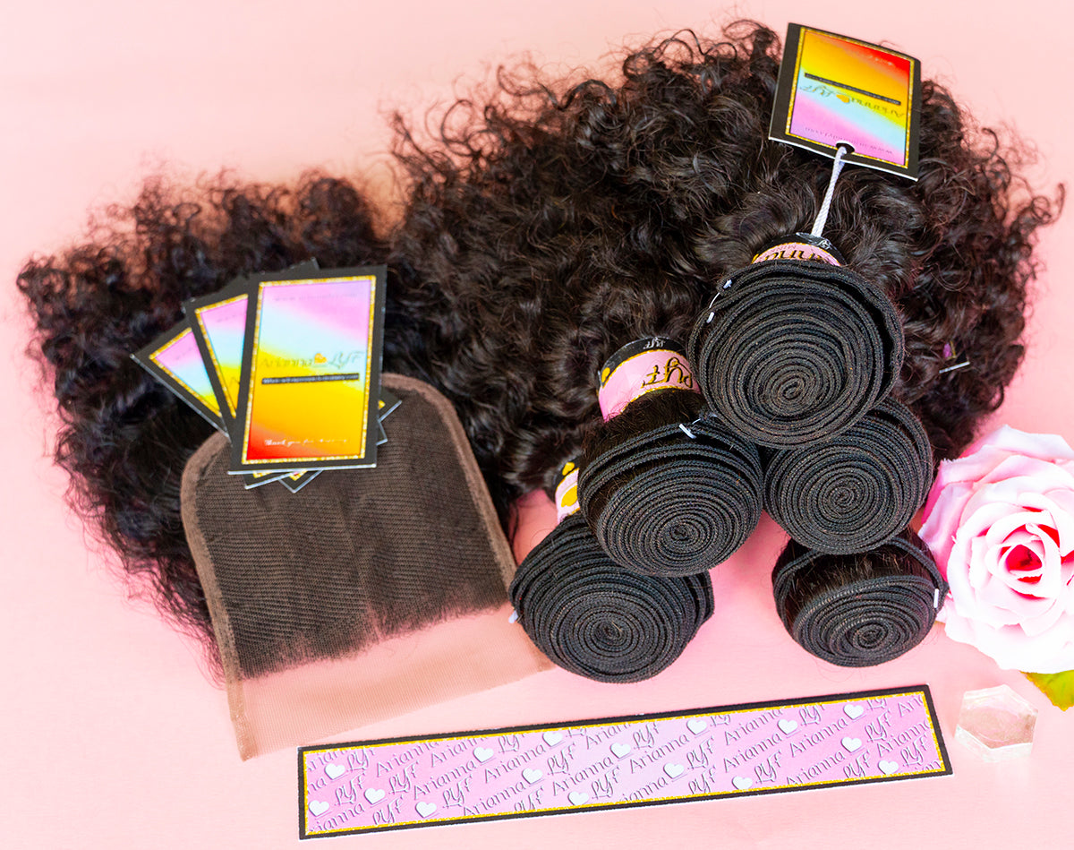 Peruvian Mink 5 Bundles + 4x4 Closure Deals (Light Brown Lace) - Kinky Curly
