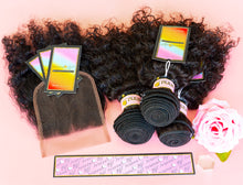 Load image into Gallery viewer, Peruvian Mink 3 Bundles + 4x4 Closure Deals (Light Brown Lace) - Kinky Curly