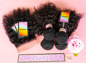 Peruvian Mink 4 Bundles + 4x4 Closure Deals (Light Brown Lace) - Kinky Curly
