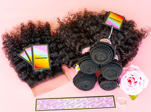 Peruvian Mink 5 Bundles + 4x4 Closure Deals (Light Brown Lace) - Kinky Curly