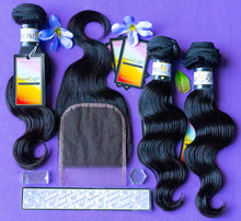 Load image into Gallery viewer, RAW 3 Bundles + 4x4 Closure Deals (Light Brown Lace) - Body Wave